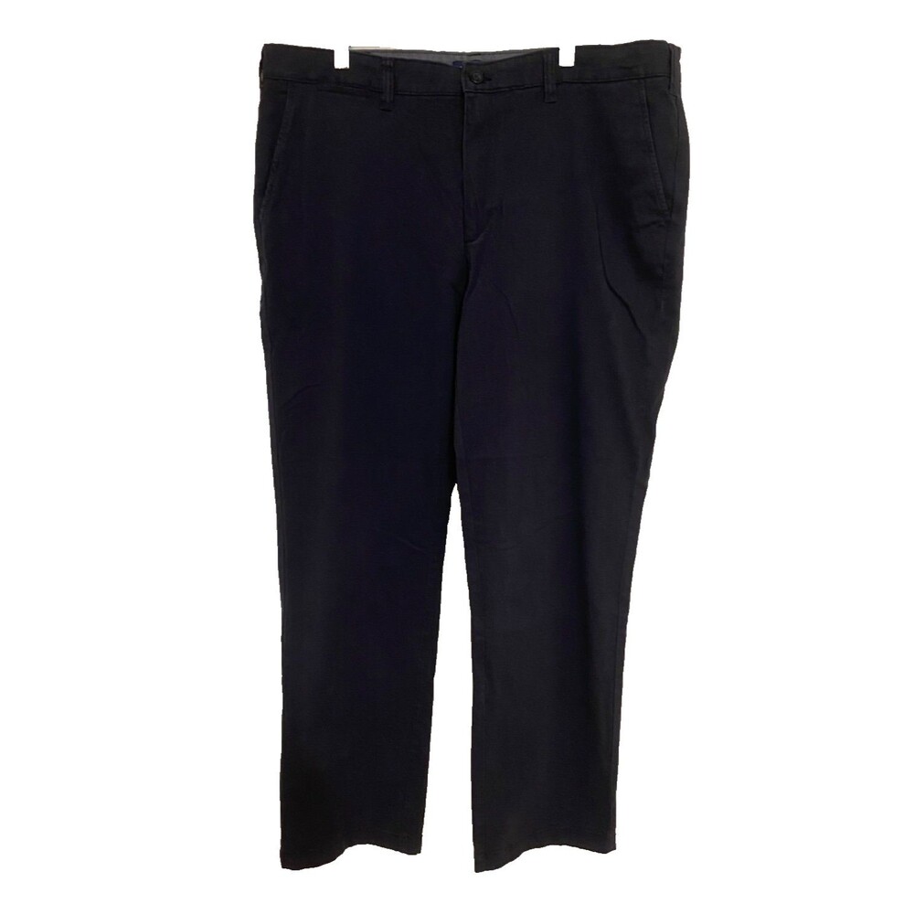 Nautica Chino Pants~Straight Leg Deck Pant~Dark Navy Blue~Cotton~Soft Feel~38x32